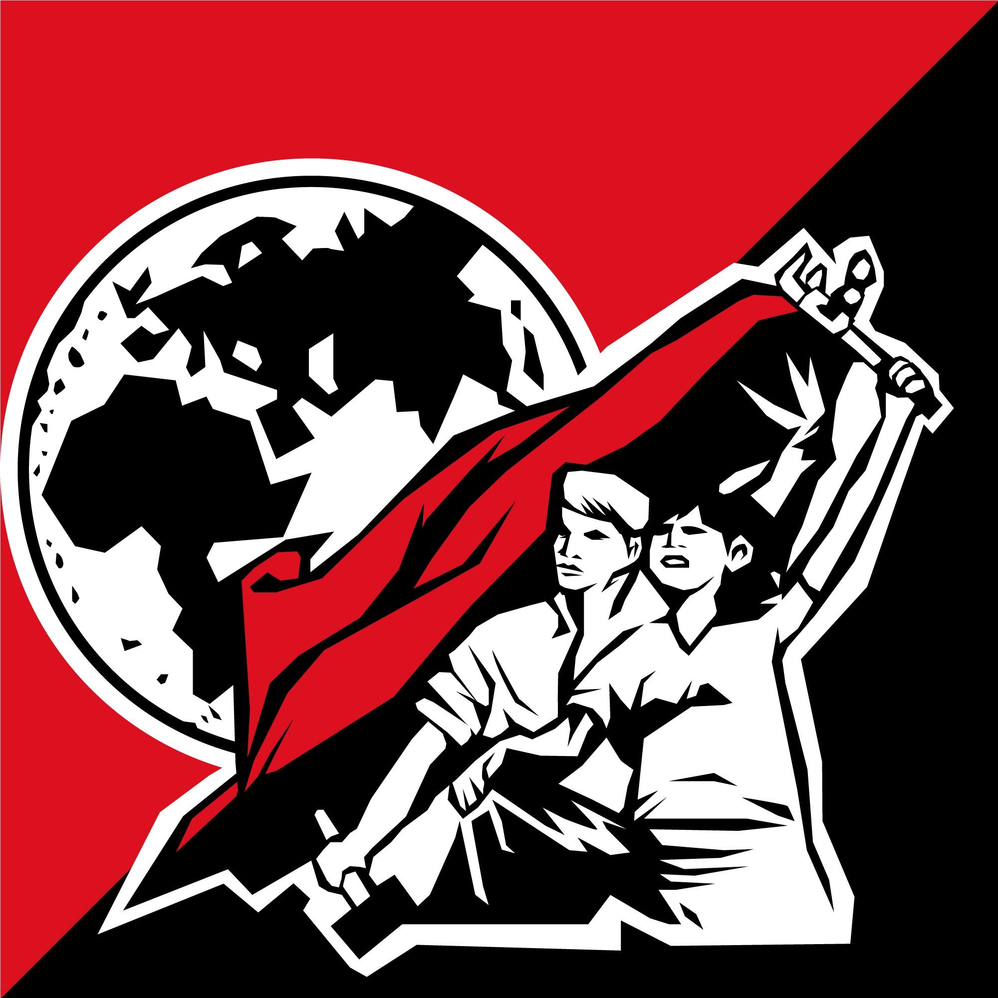 Символ борьбы с фашизмом. Анархо-синдикализм флаг. Революционные эмблемы. Революционные плакаты. Национал-синдикализм символ.